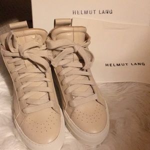 NWB Helmut Lang calfskin high top sneakers